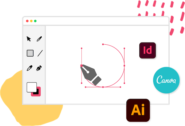 <p class='lead'>Don't waste time learning new design software.</p> Mobimag supports Canva, Adobe Illustrator, InDesign, Photoshop or any tool that exports to PDF. There’s no need to download and install new software, just export your pages as PDF files and upload them into Mobimag. image